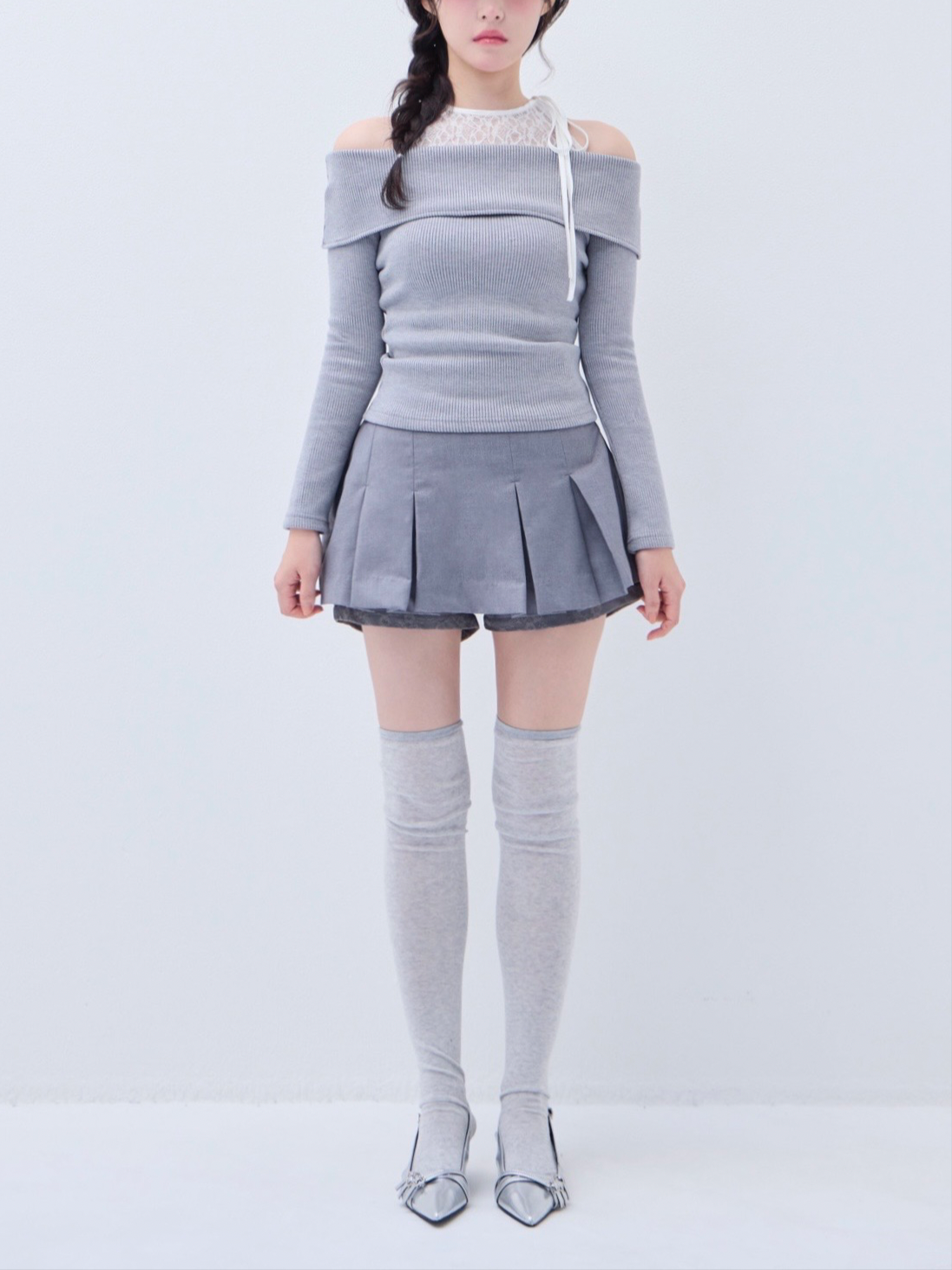 Docking lace rib knit – YILON Docking lace rib knit – YILON