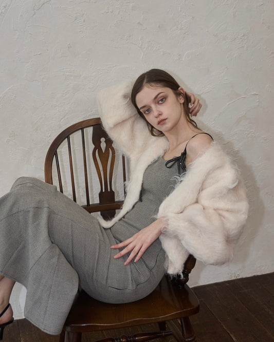 Shaggy drop cardigan
