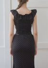 RUFFLE DOT SATIN SETUP
