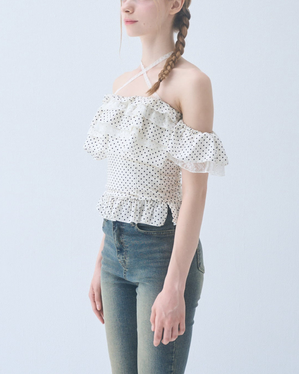 トップス yilon DOT FRILL BLOUSE Dot frill blouse – YILON