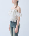 Dot frill blouse