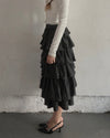 Tiered dot skirt