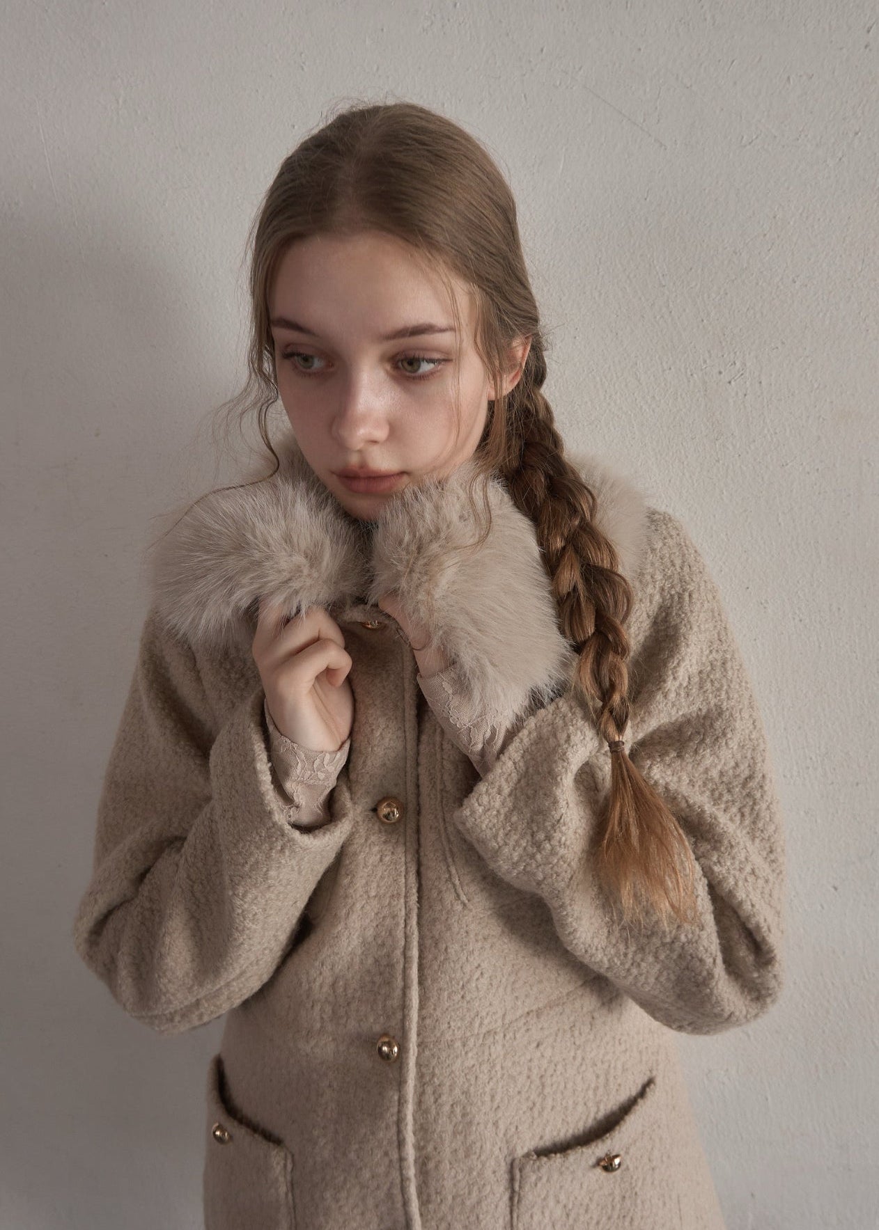 yilon ファーコート Fur collar classical coat – YILON