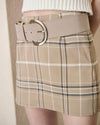SUEDE BELT CHECK MINI SKIRT