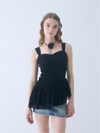 Wash denim mini skirt
