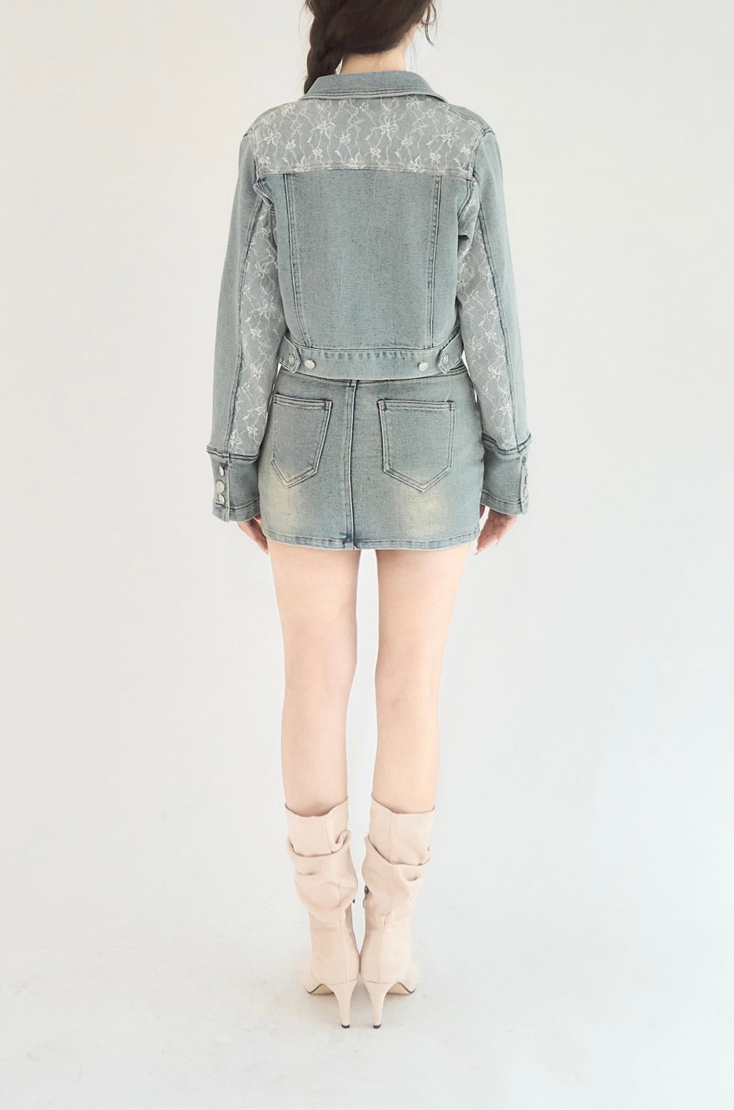 Blossom lace denim jacket – YILON