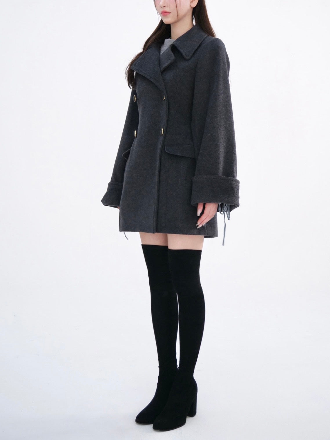 Cinched waist midi coat – YILON