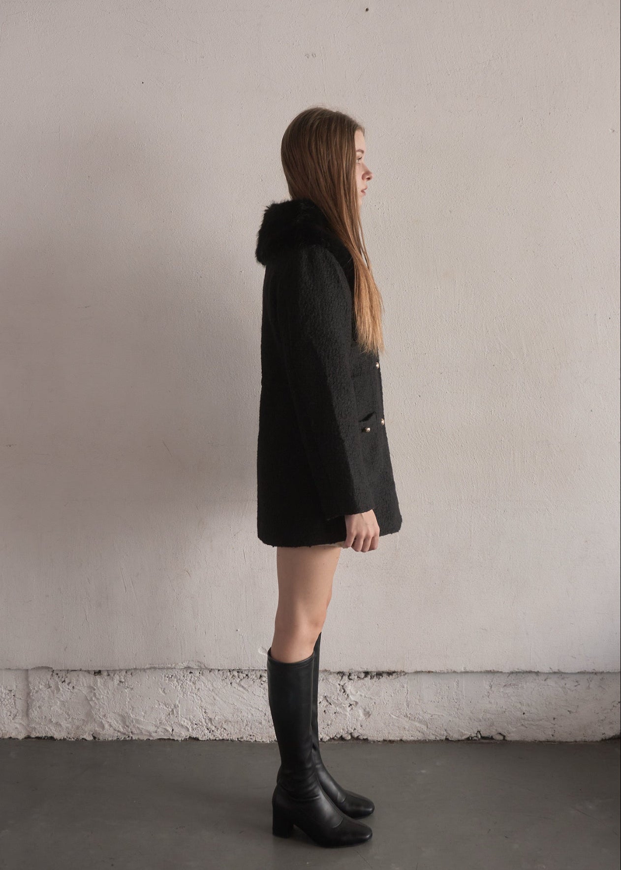 Fur collar classical coat – YILON