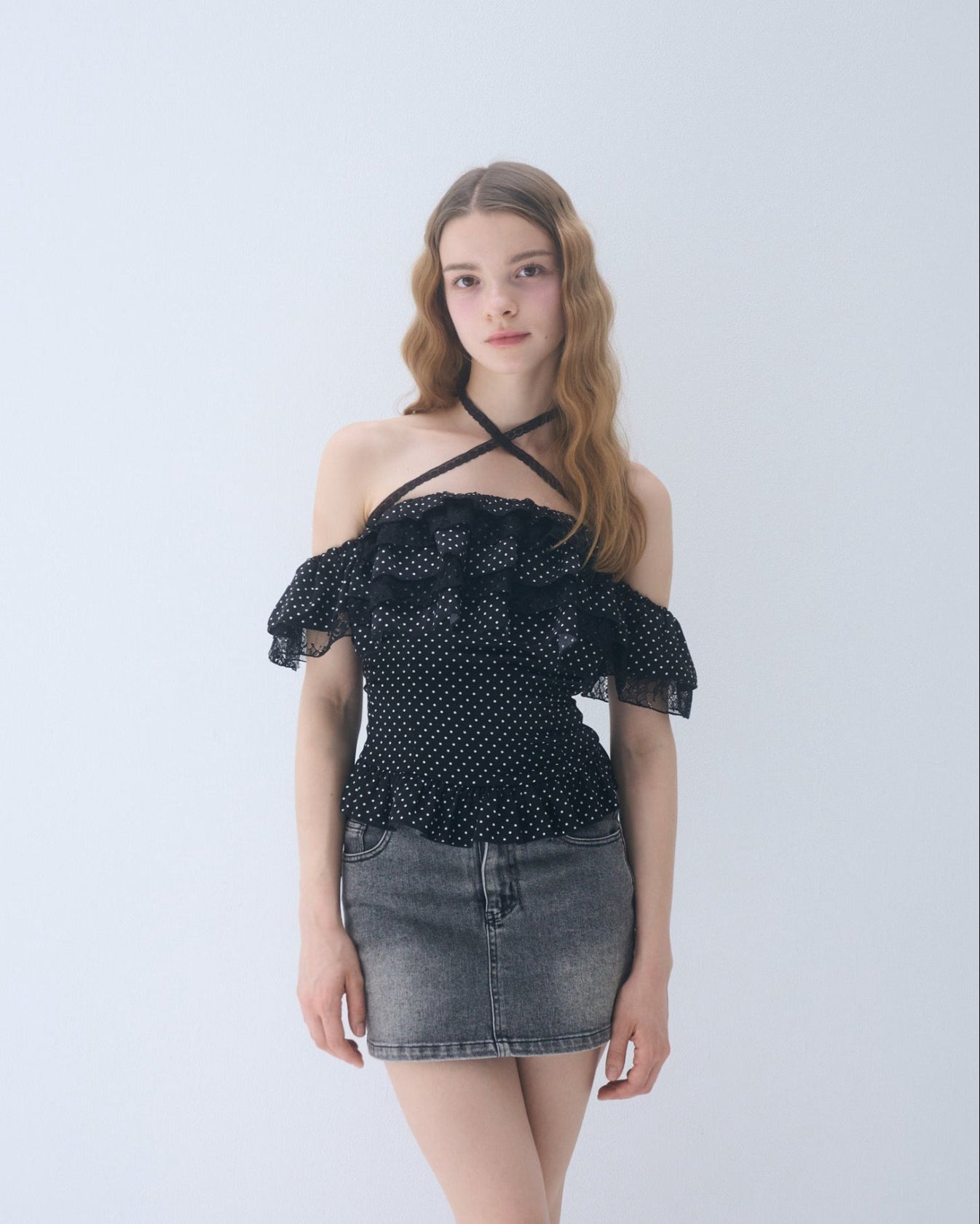 トップス yilon DOT FRILL BLOUSE Dot frill blouse – YILON