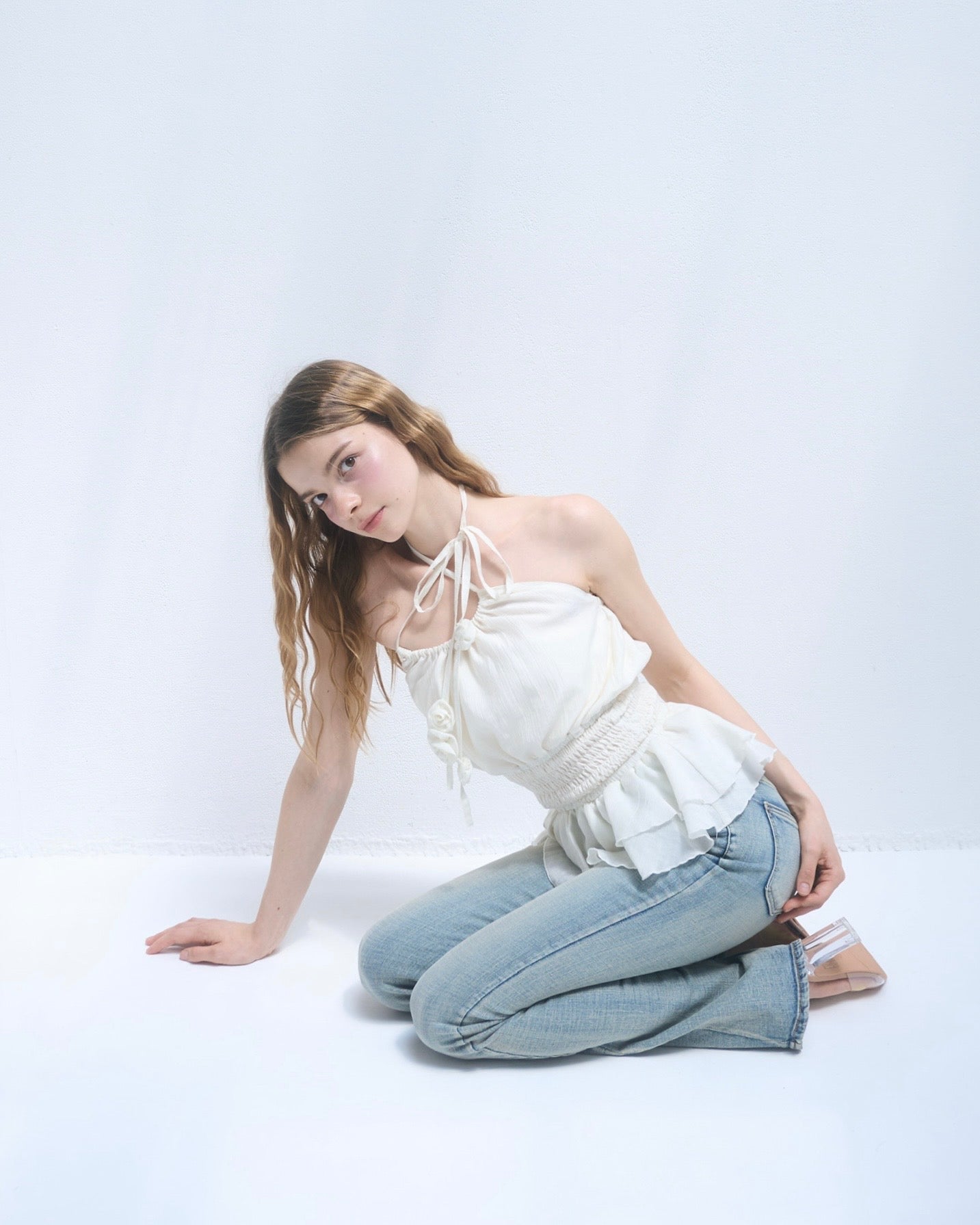 yilon イロン FRENCH ROSE BLOUSE WHITE ホワイト French rose blouse – YILON