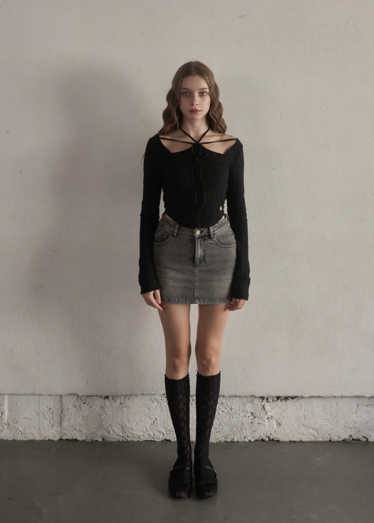 Full lace ribbon tee – YILON