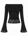 BACK RIBBON LACE TEE