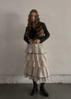 Tiered dot skirt