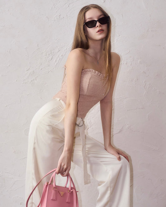 Satin lace slacks