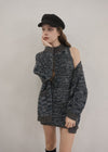 Mix yarn knit one-piece
