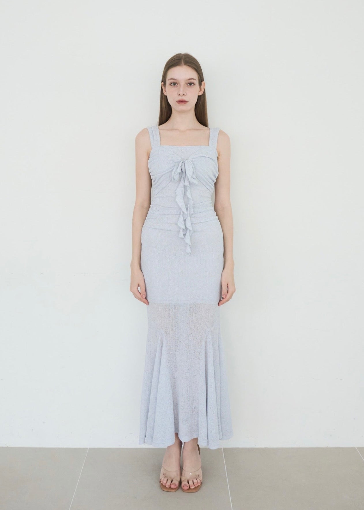 ワンピース yilon FRONT RIBBONMERMAID DRESS BLUEGLAY FRONT RIBBON MERMAID DRESS – YILON