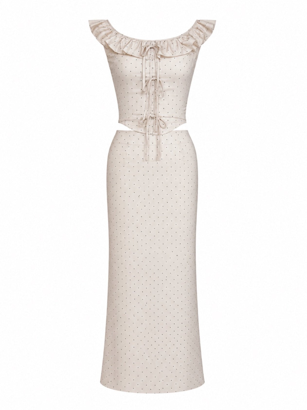 RUFFLE DOT SATIN SETUP – YILON
