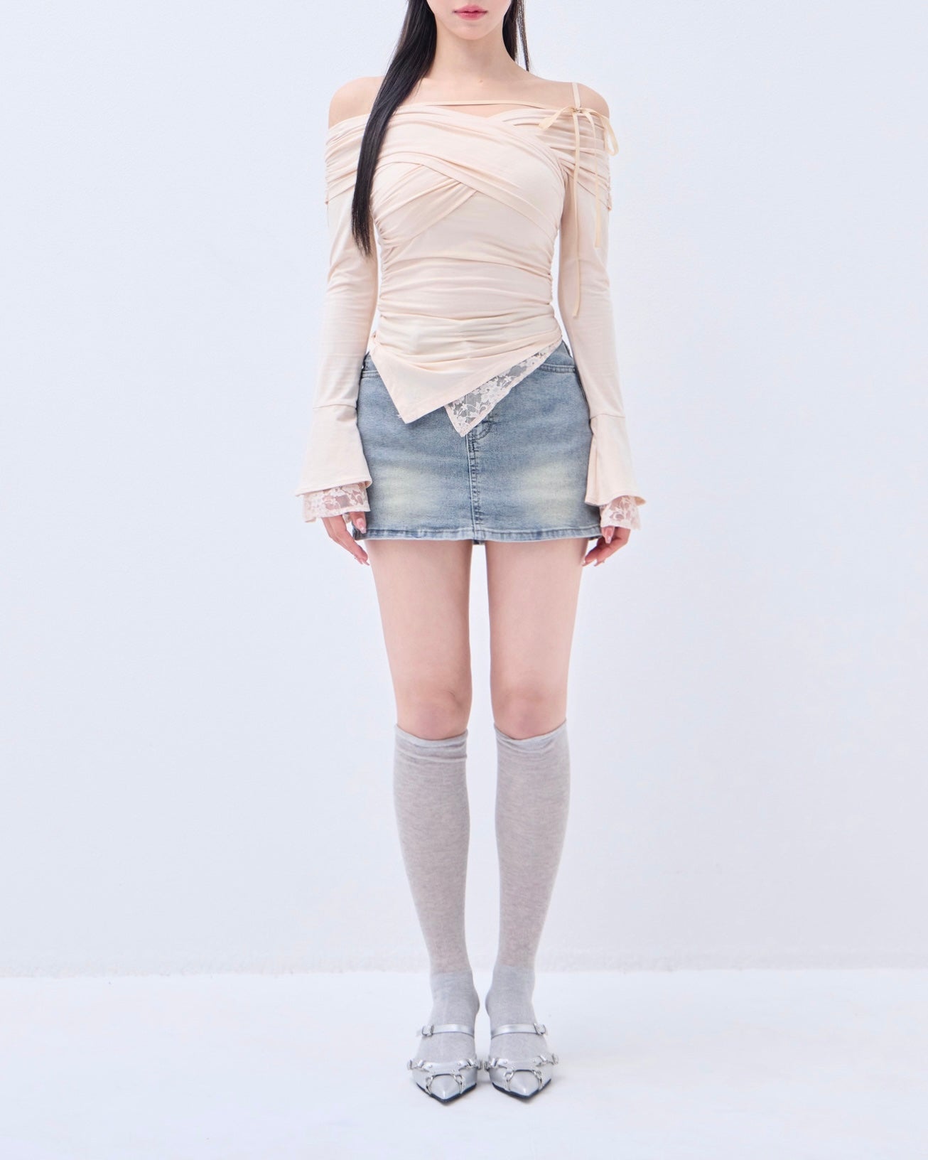 Lace gather tops – YILON