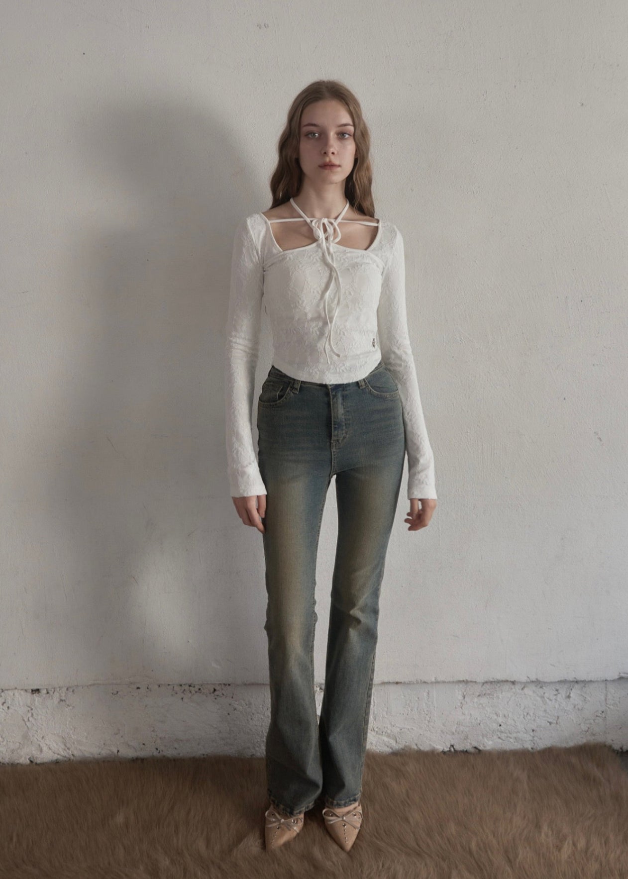 Full lace ribbon tee – YILON