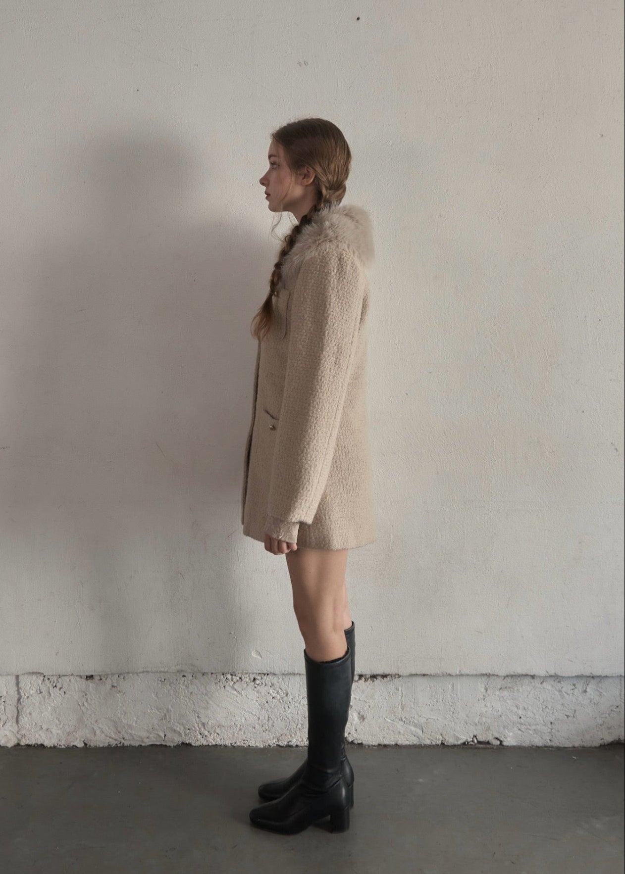 Fur collar classical coat – YILON