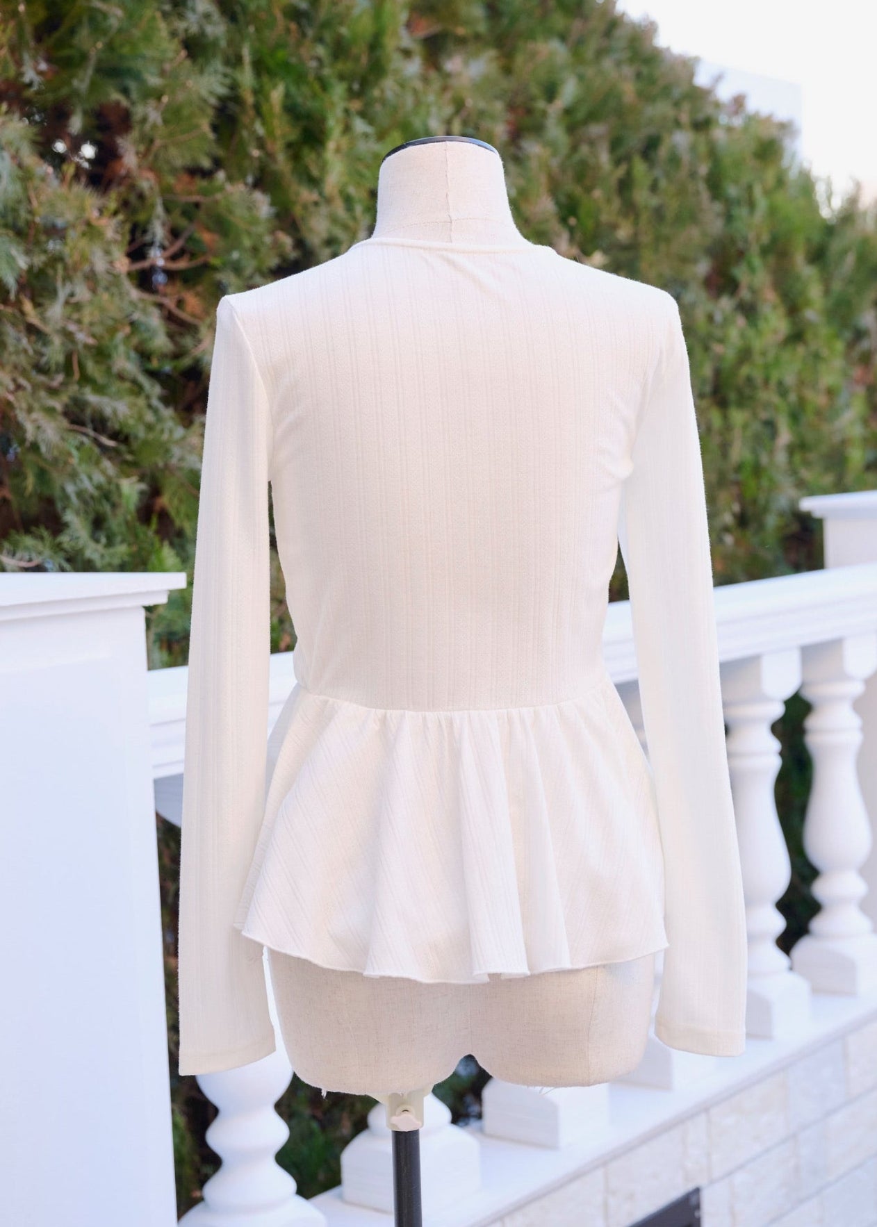 TIE PEPLUM LACE BLOUSE – YILON