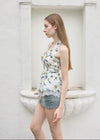 HALTER-NECK PEPLUM BLOUSE