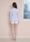 TIE PEPLUM LACE BLOUSE