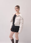 Rib collar puffer jacket