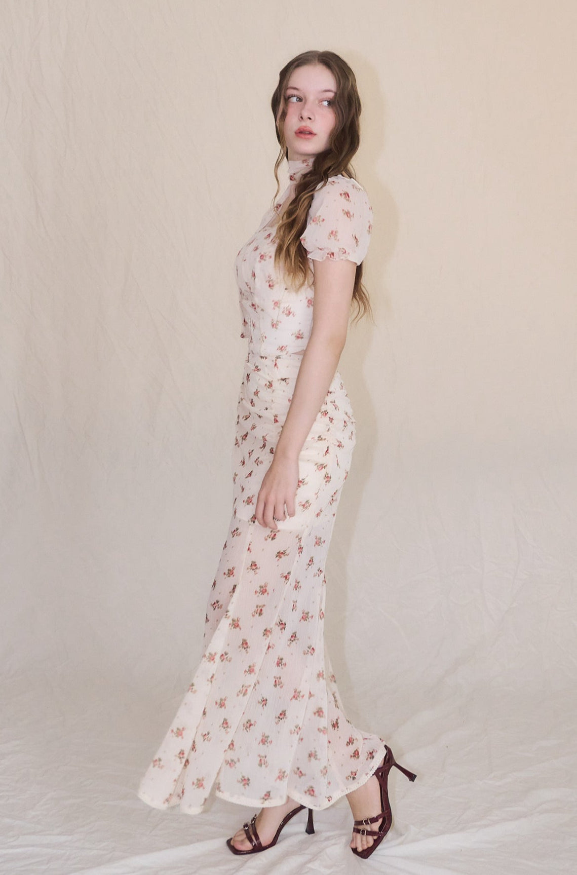 LITTE FLOWER CHIFFON SKIRT YILON スカートのみ 受注販売】Little flower chiffon skirt – YILON