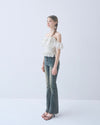 Dot frill blouse
