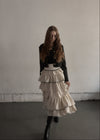 Tiered dot skirt