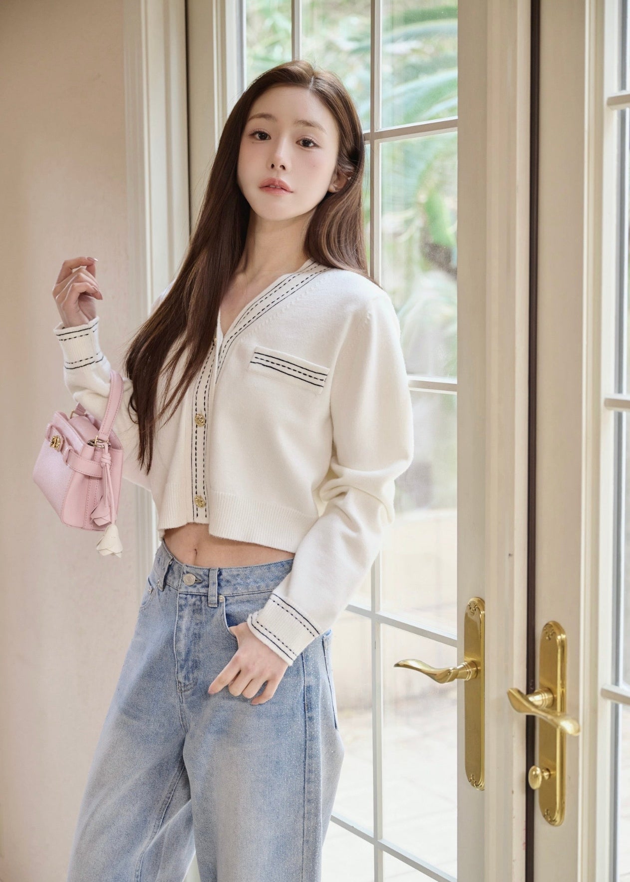 トップス YILON BI-COLOR STITCH CARDIGAN BI-COLOR STITCH CARDIGAN – YILON