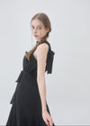 HALTER NECK TIERED MAXI DRESS