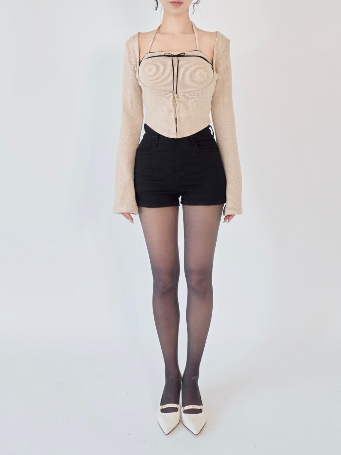 YILON Corset design layered tops ベージュ Corset design layered tops – YILON