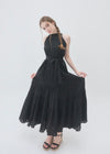 HALTER NECK TIERED MAXI DRESS