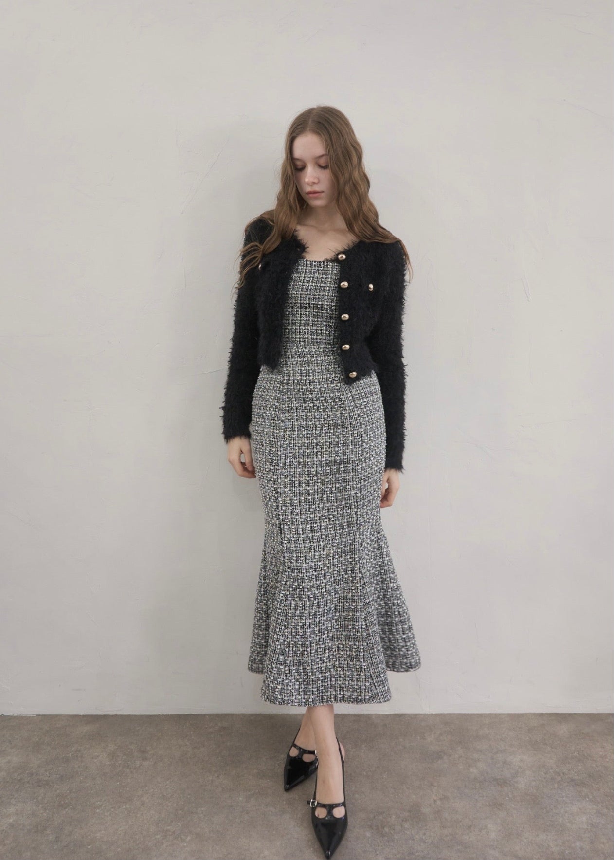 Tweed lace mermaid dress – YILON