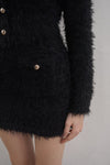 Holiday fluffy knit ensemble