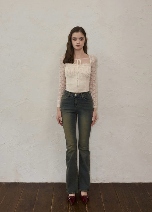 Flower lace blouse