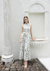HALTER NECK TIERED MAXI DRESS