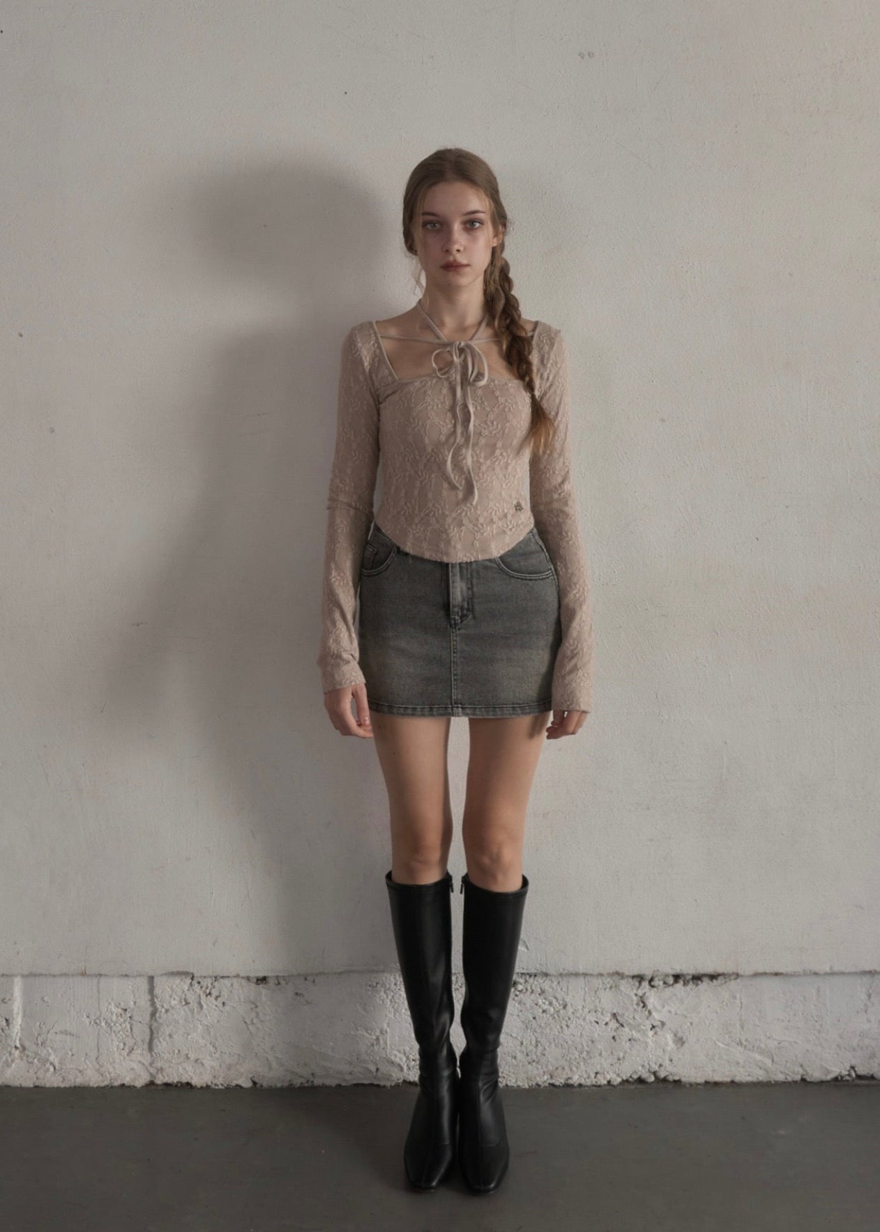 新品未使用 YILON FULL LACE RIBBON TEE ホワイト Full lace ribbon tee – YILON