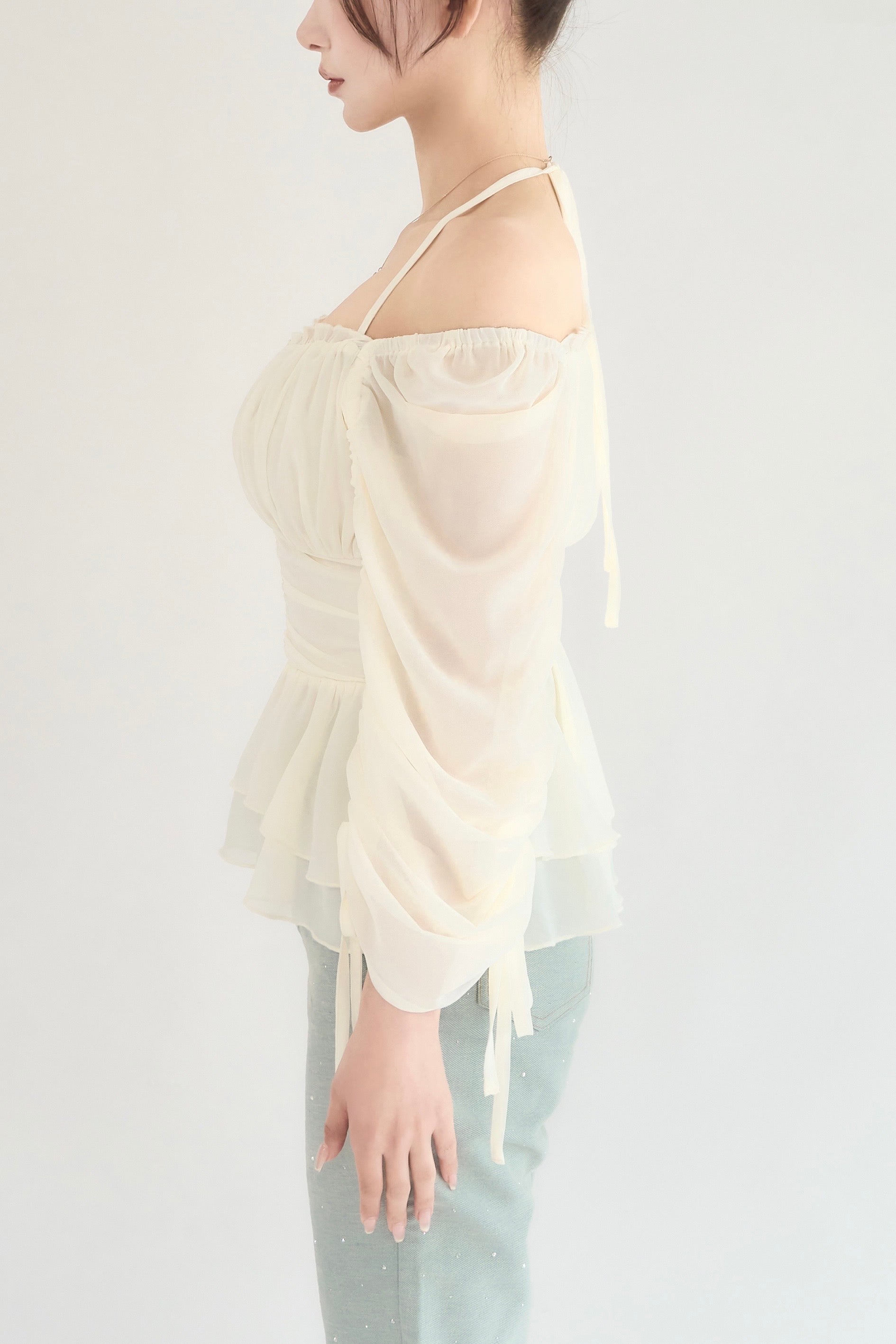 yilon イロン　DOT FRILL BLOUSE Dot frill blouse – YILON