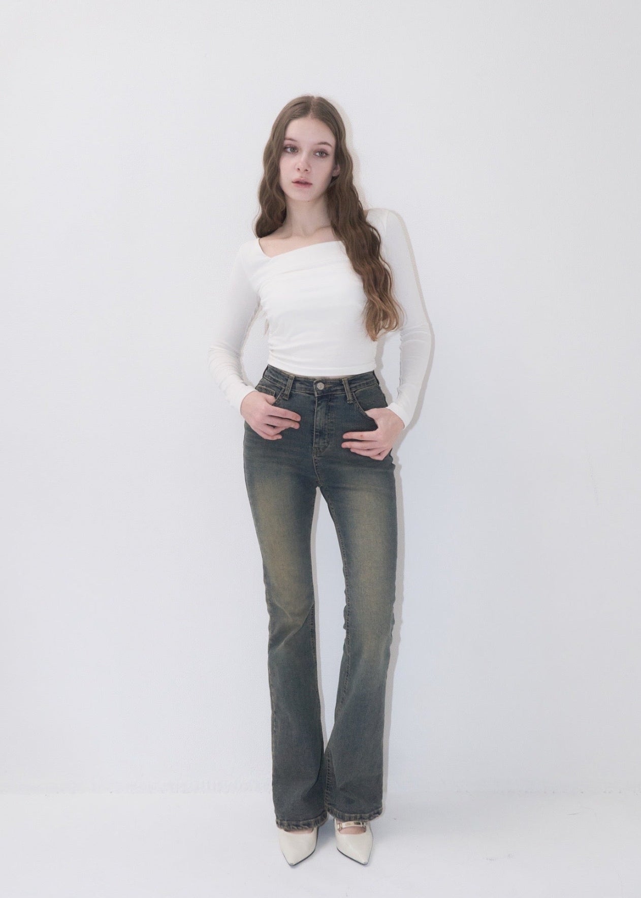 Gather lace tee – YILON