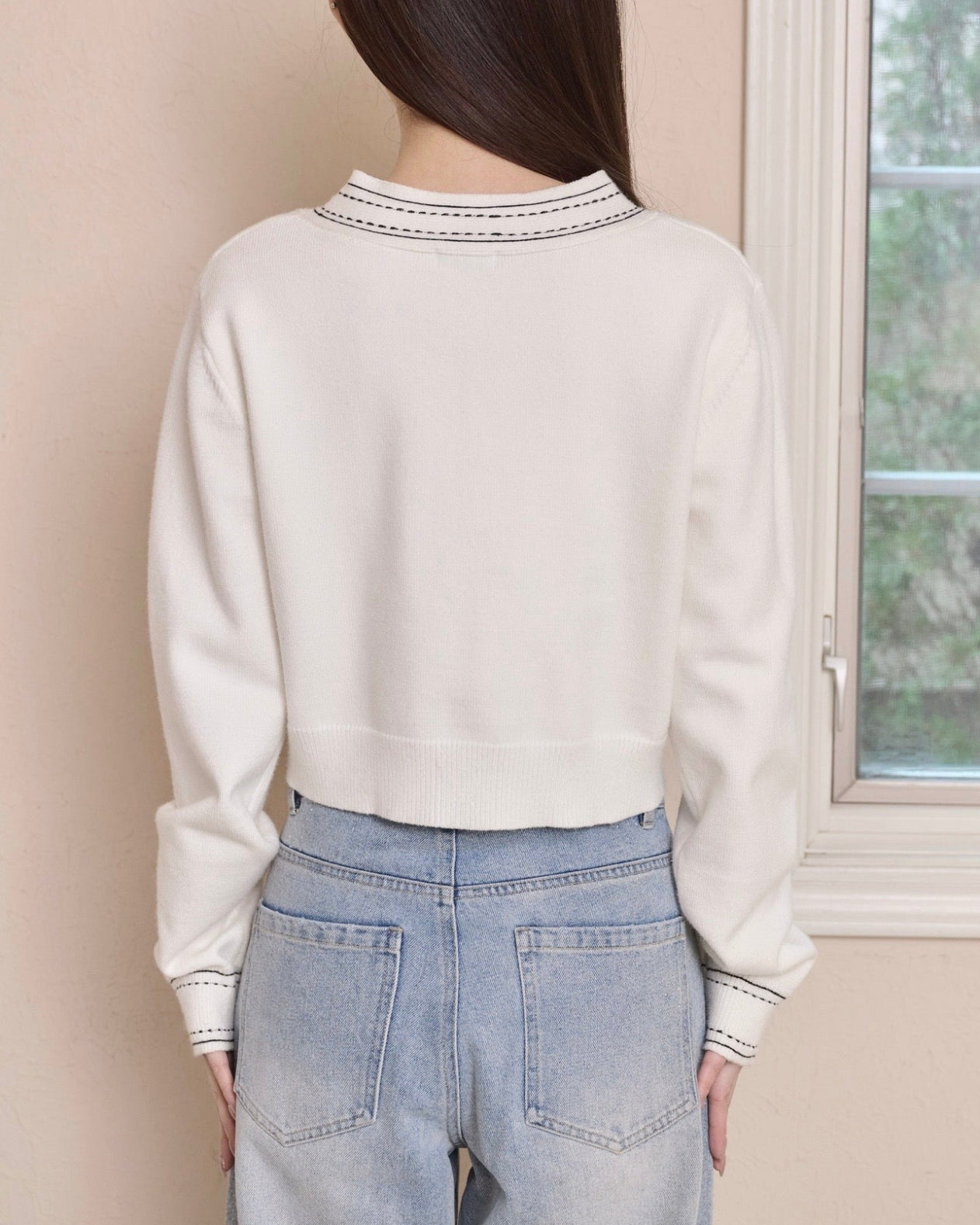 BI-COLOR STITCH CARDIGAN – YILON