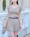 PLEATED KNIT OP