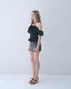 Dot frill blouse
