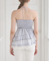 ASYMMETRIC HALTER NECK SATIN TOP