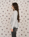 WARM TIE PEPLUM LACE BLOUSE