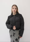 Rib collar puffer jacket