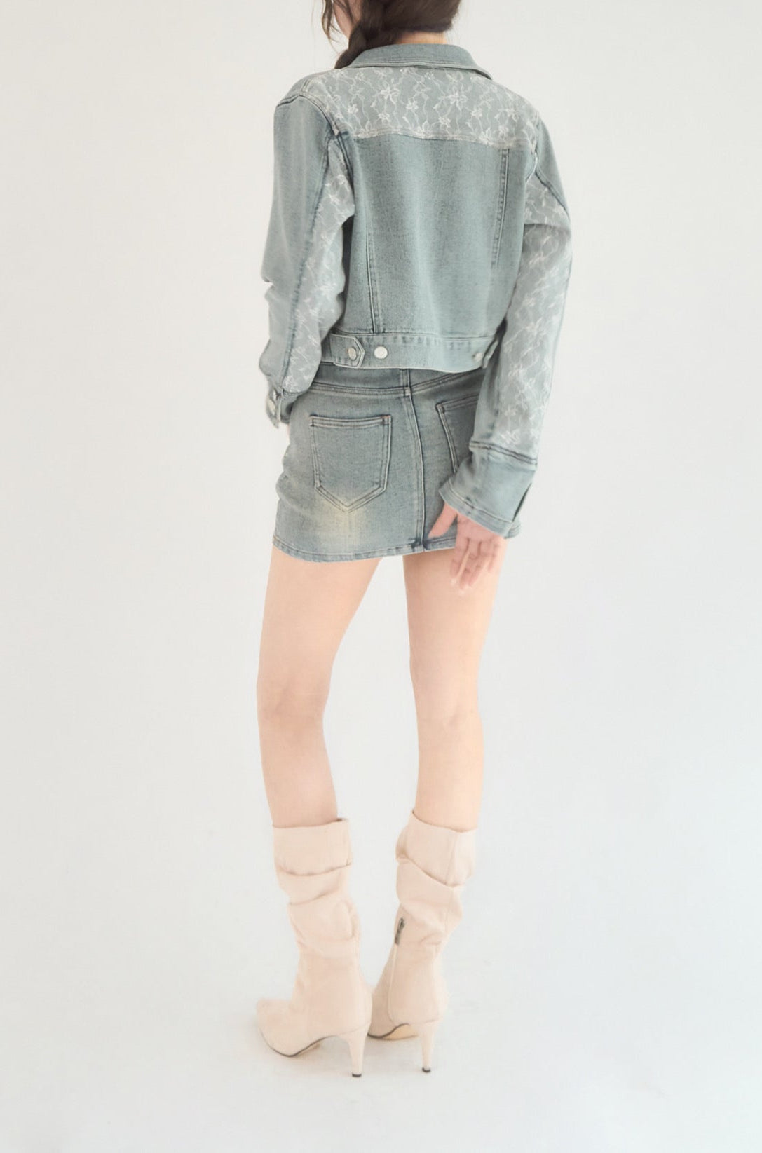ジャケット・アウター yilon BLOSSOM LACE DENIM JACKET Blossom lace denim jacket – YILON