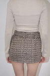 Tweed belt mini skirt